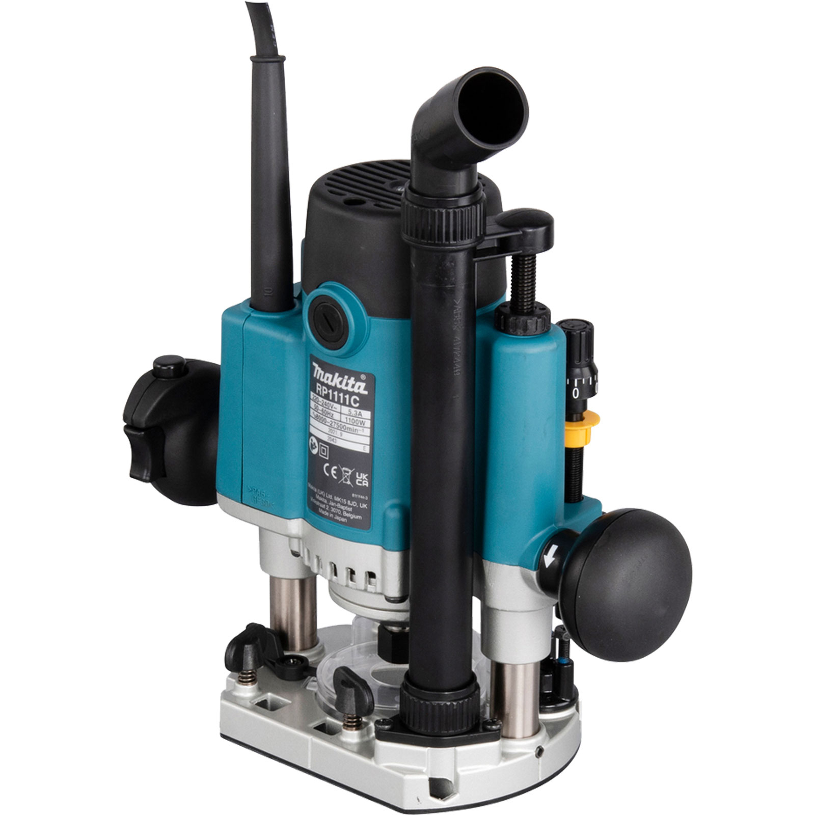 Makita RP1111CJFA Oberfräse 1.100 W inkl. D-53556 12tlg. Fräser-Set im MAKPAC