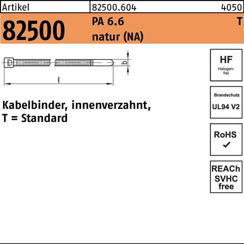 Kabelbinder R 82500 innenverz. 3,5x285/80 PA 6.6 natur 100St. HELLERMANNTYTON