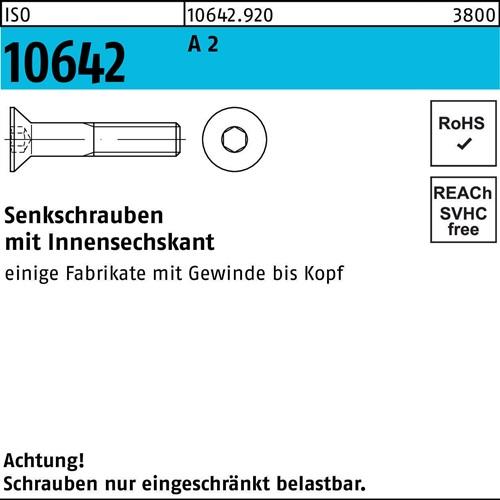 Senkschraube ISO 10642 Innen-6kt M3x 16 A 2 100 Stück