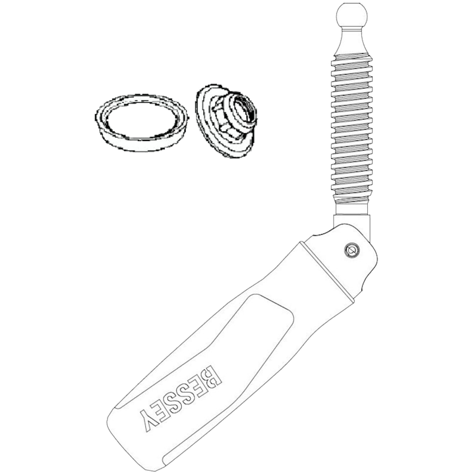 Bessey Klappgriff inkl. wechselbarer Druckplatte für Ganzstahlschraubzwinge GZ (Auslad. 120 mm) - 3101958