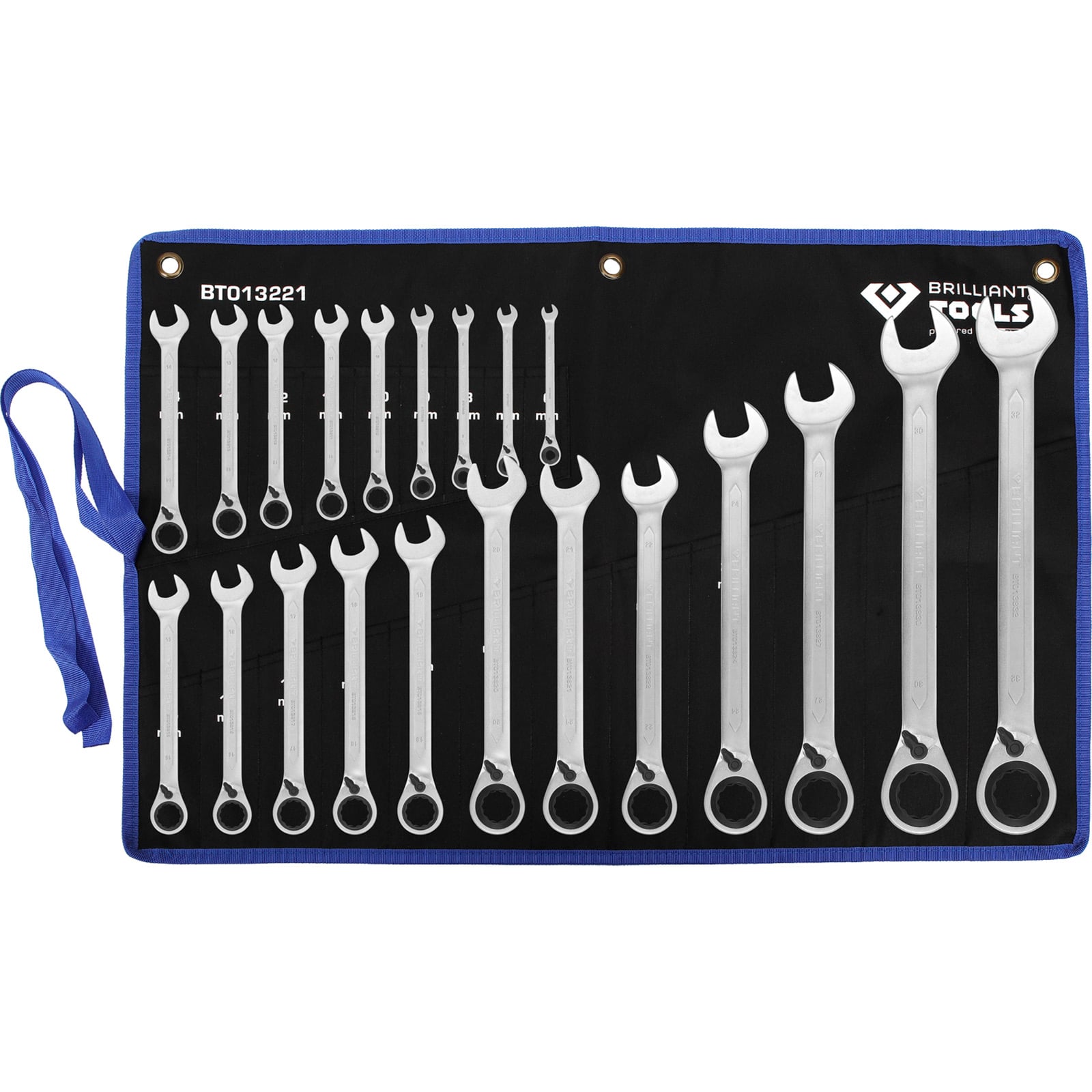 BRILLIANT TOOLS Ratschenringschlüssel-Satz 21tlg. umschaltbar 6 - 32 mm - BT013221