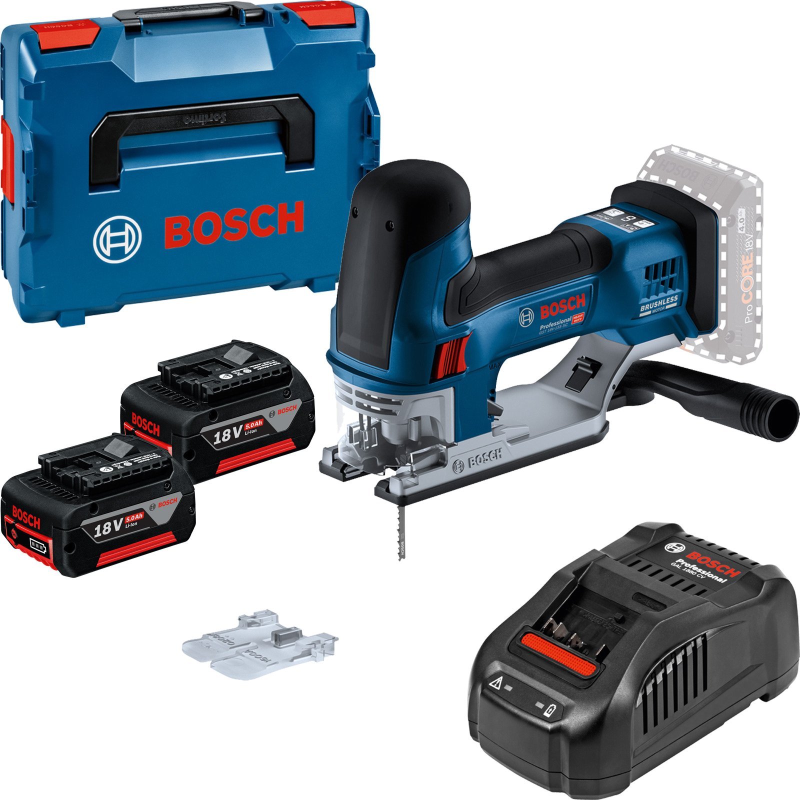 Bosch Akku-Stichsäge GST 18V-155 SC / 2x 5,0 Ah + Ladegerät in L-Boxx 136