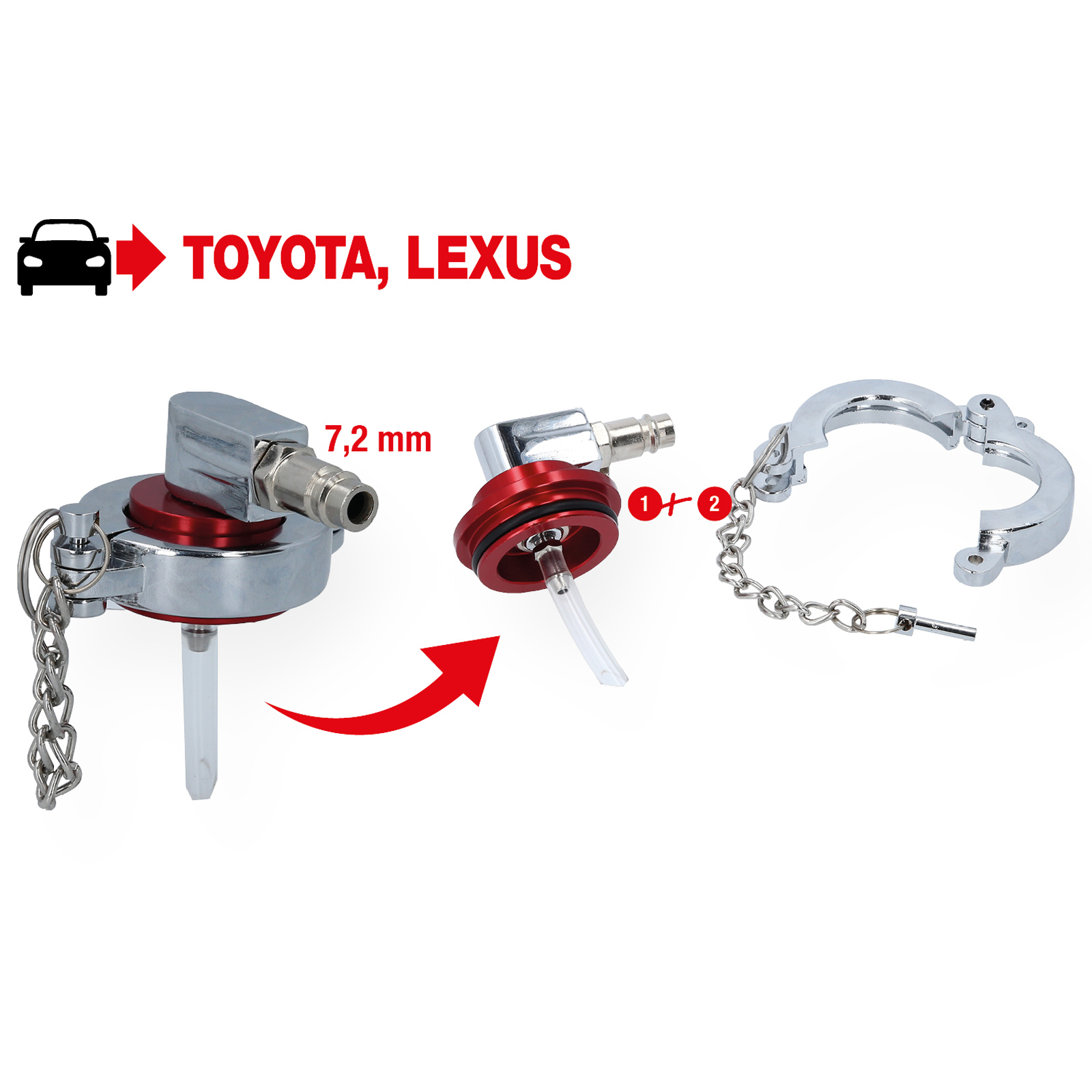 KS TOOLS Universal-Entlüfterstutzen-Adapter für Toyota und Lexus - 160.0719