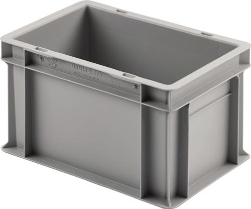 Transportstapelbehälter L300xB200xH175mm o.Deckel hellgrau PP geschl.Griffe
