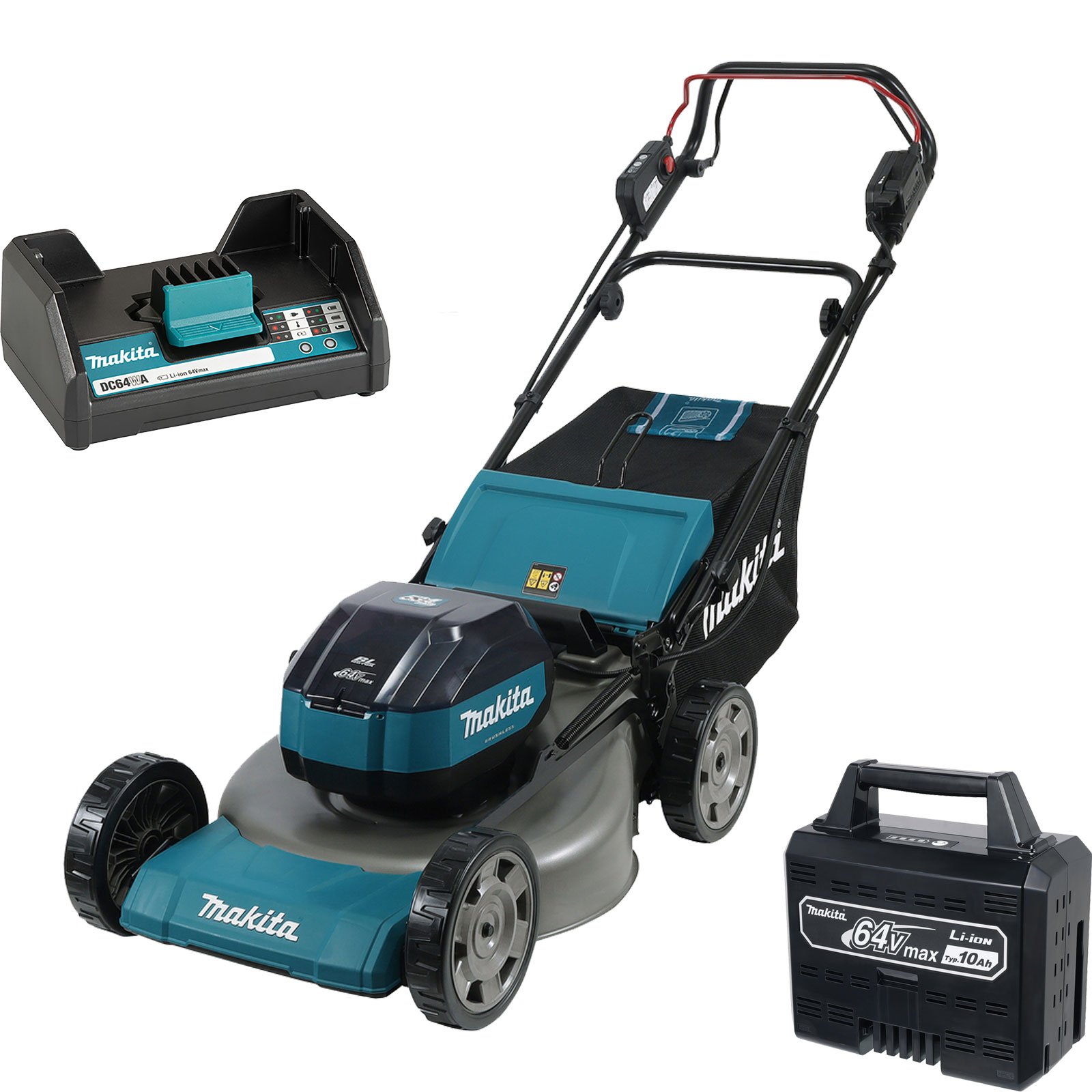 Makita LM004JB101 Akku-Rasenmäher 64 V max. / 1x 10,0 Ah Akku + Ladegerät