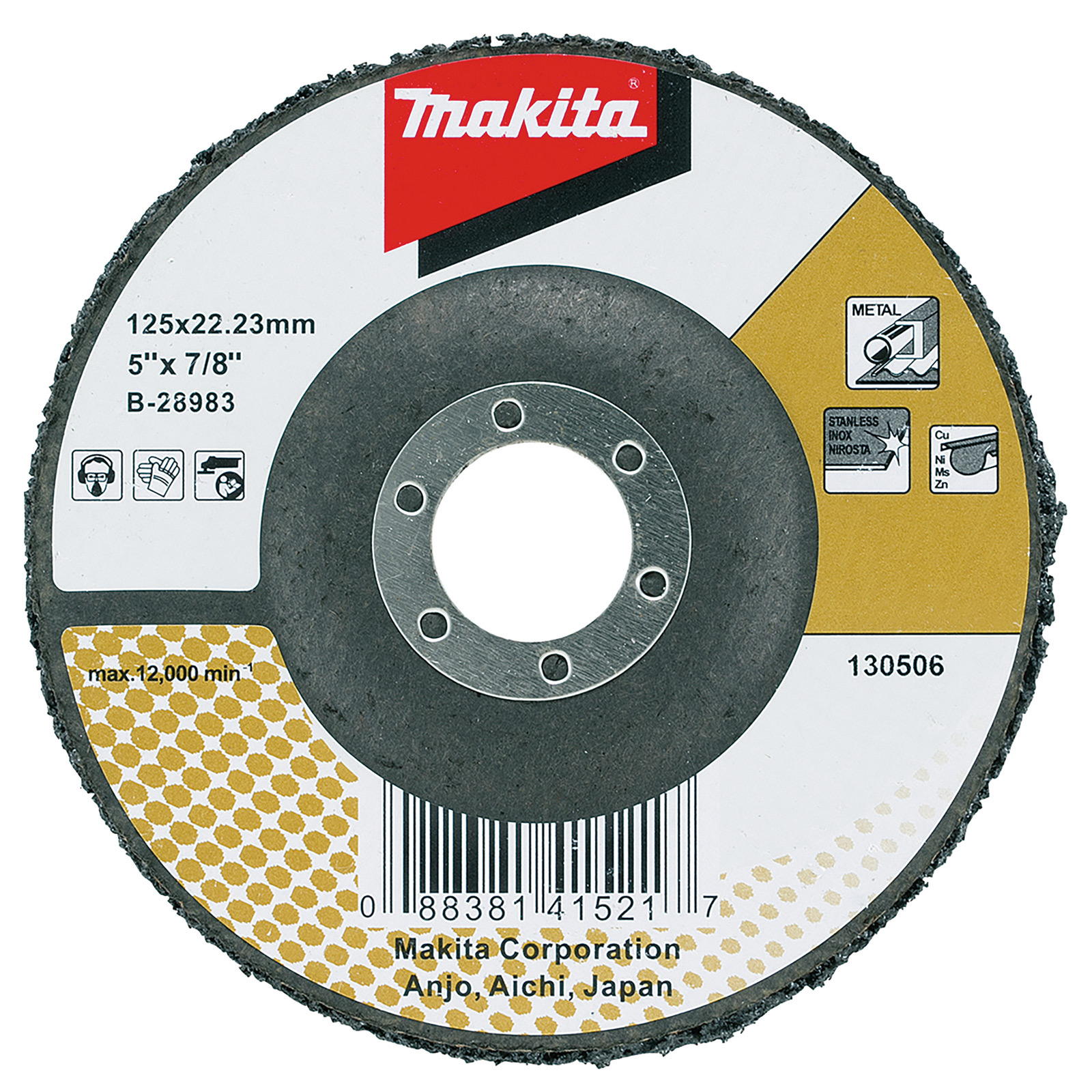 Makita Reinigungsscheibe schwarz 125 mm glasfaserverstärkt - B-28983