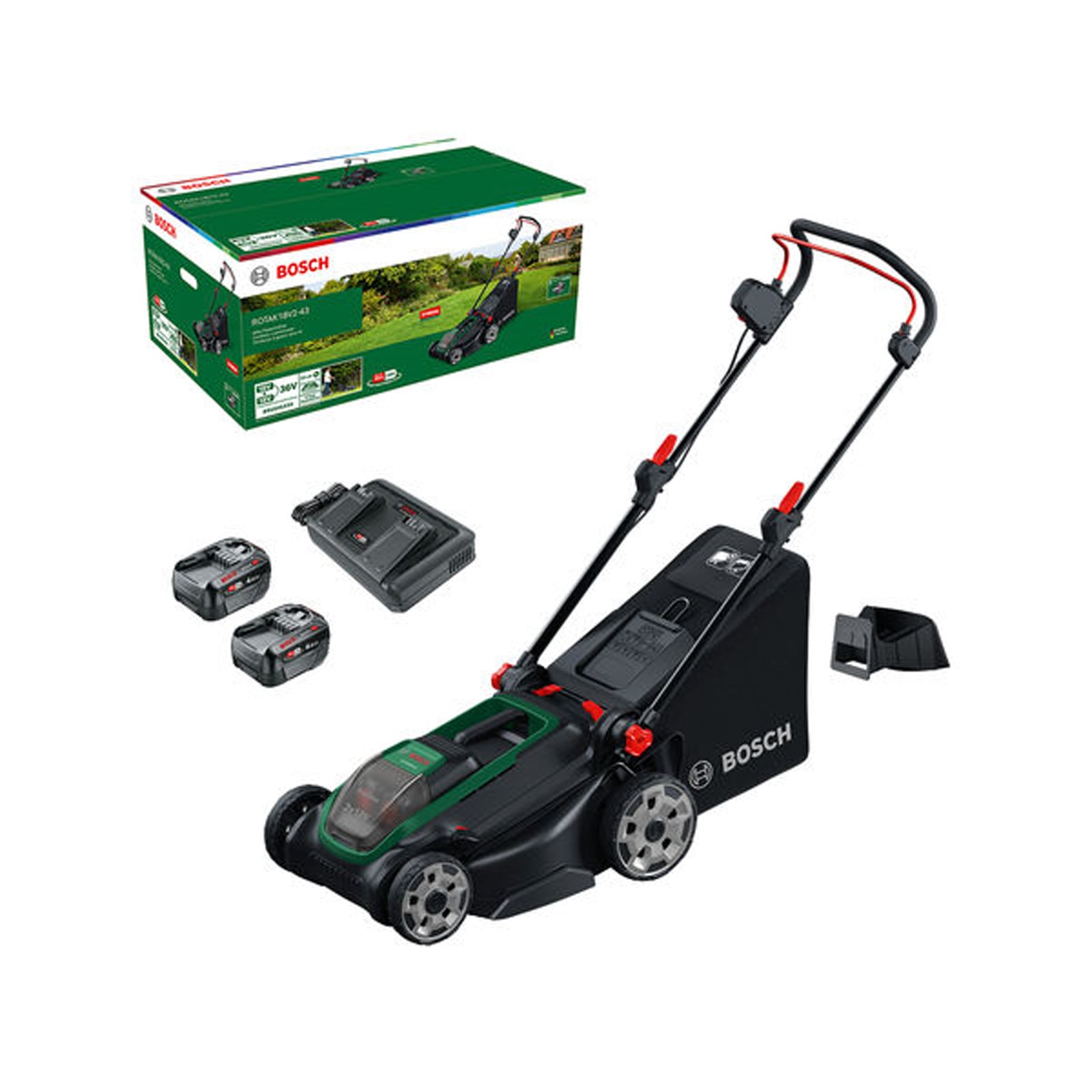 Bosch Akku-Rasenmäher ROTAK18V2-43 2x Akku PBA 18V 4.0Ah - 06008B9L00