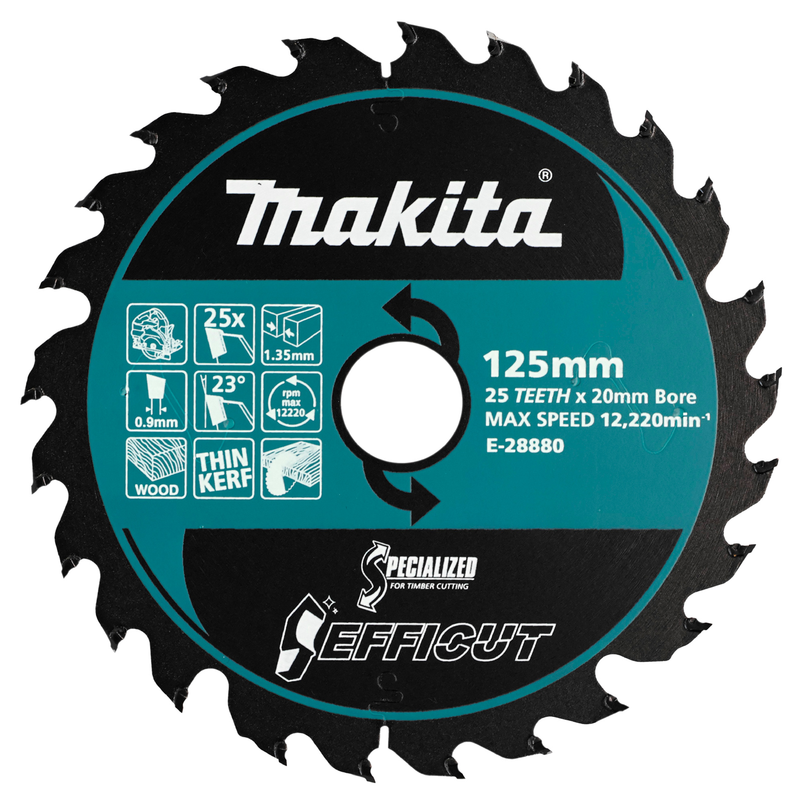 Makita EFFICUT Sägeblatt 125x20x25Z für HS014G - E-28880
