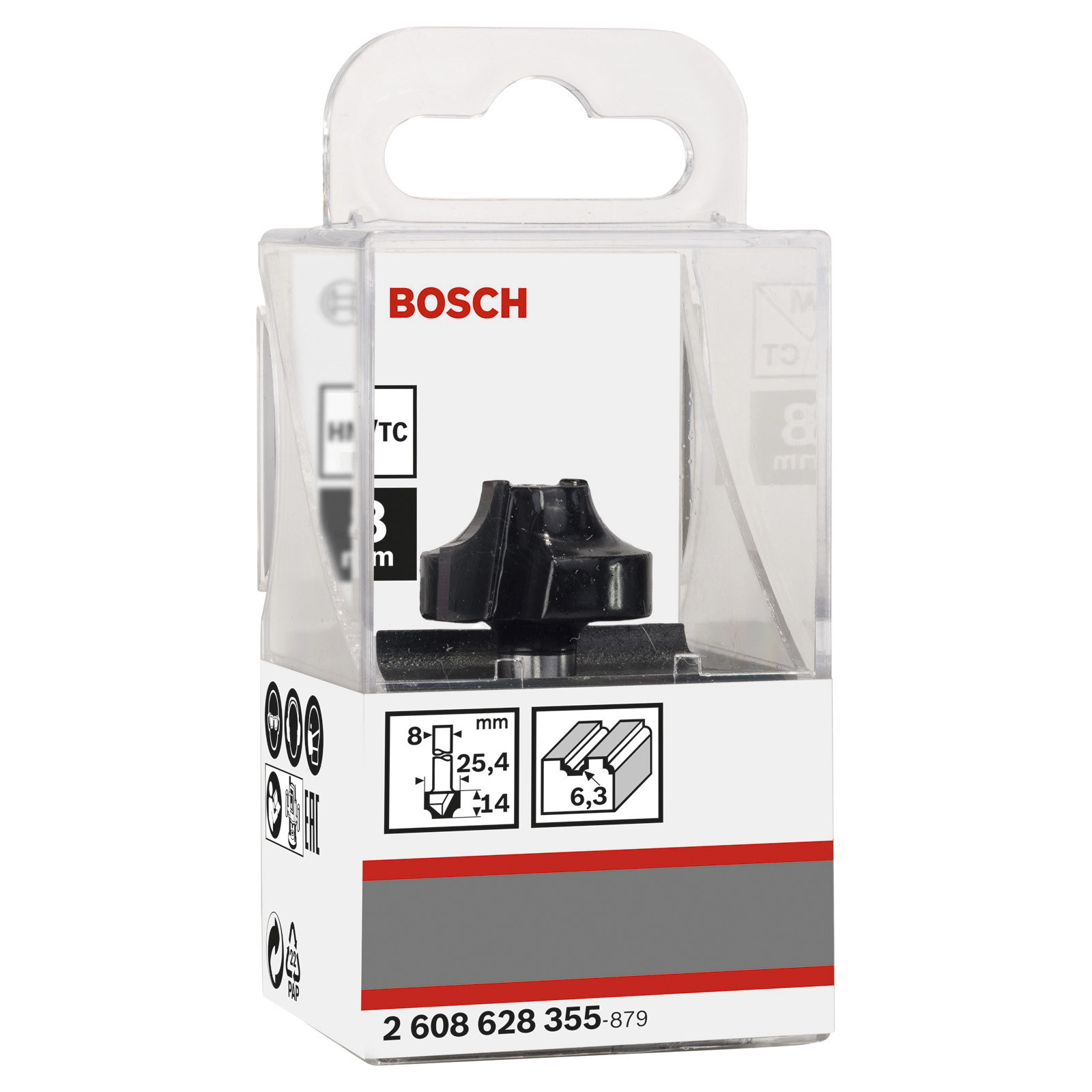 Bosch Profilfräser E 8 mm R1 6,3 mm D 25,4 mm L 14 mm G 46 mm - 2608628355