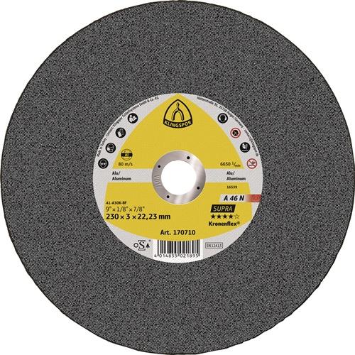 Trennscheibe A 46N Supra D230x3mm ger.Alu.Bohr.22,23mm KLINGSPOR