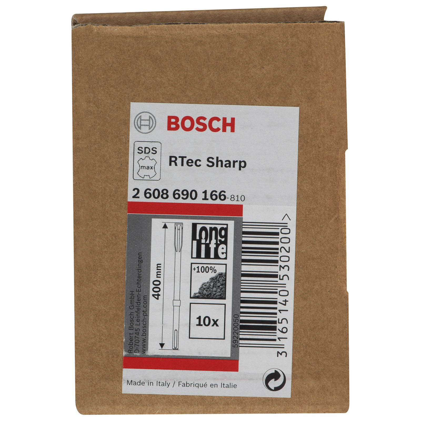 Bosch 10x Flachmeißel RTec Sharp mit SDS-max-Aufnahme 400 mm - 2608690166