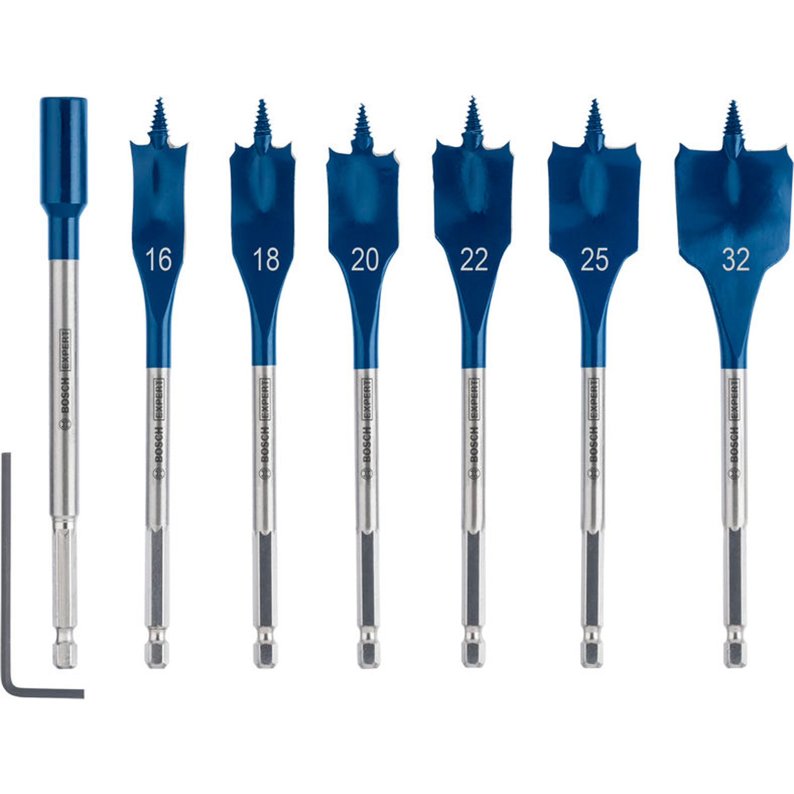 Bosch EXPERT Self Cut Speed Flachfräsbohrer-Set 16-32mm + Verlängerung 152 mm 7-tlg. - 2608902110