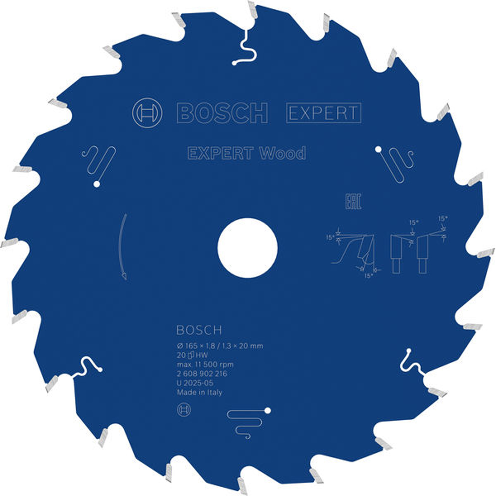 Bosch EXPERT Wood Kreissägeblatt 165x20 mm Z20 - 2608902216