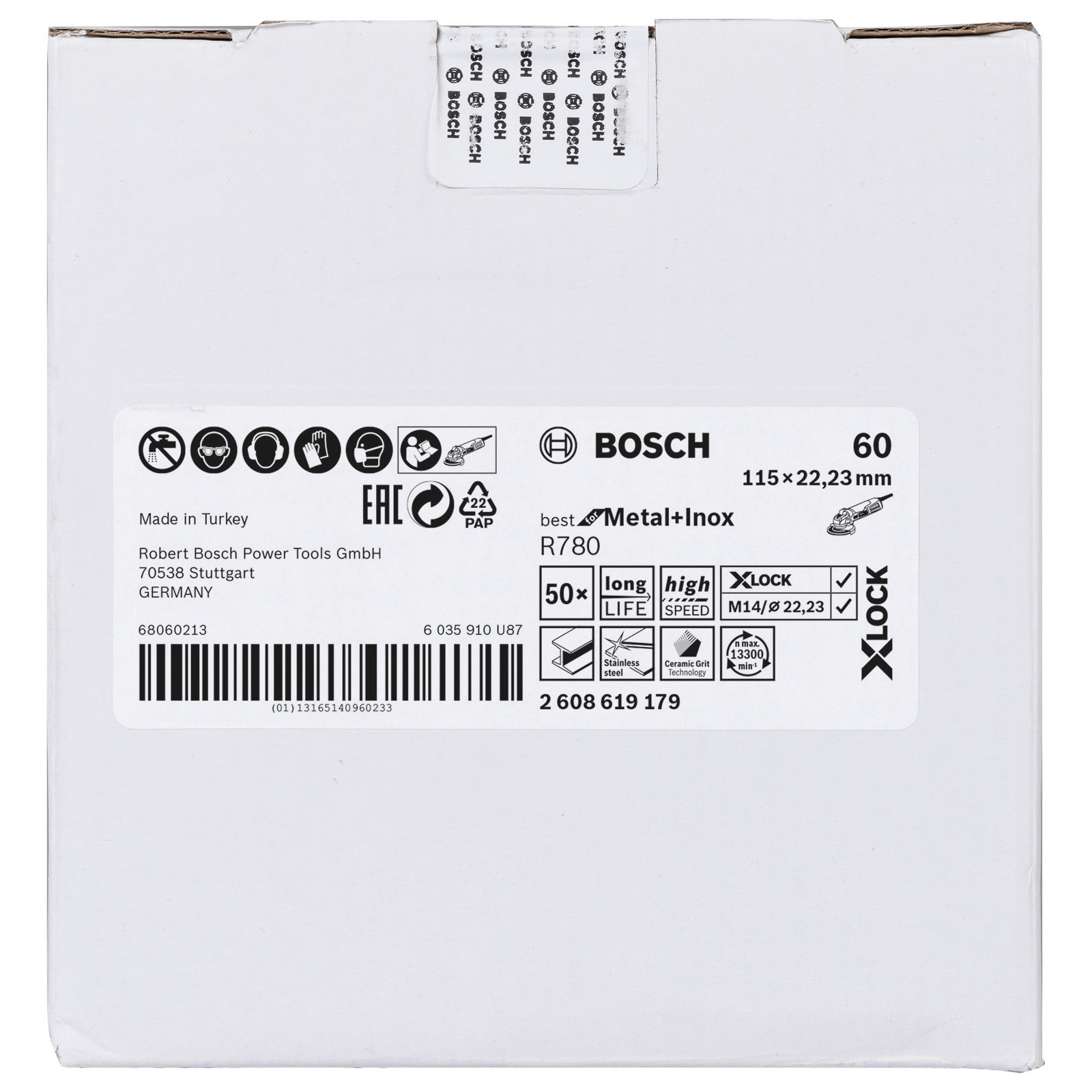 Bosch 50x X-LOCK Fiberschleifscheibe R780 Best for Metal + Inox 115 mm K 60 - 2608619179