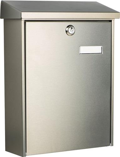 BURG-WÄCHTER Briefkasten Oslo 3767 NI H.400mm B.300mm T.110mm VA DIN C4 - OSLO 3767 NI