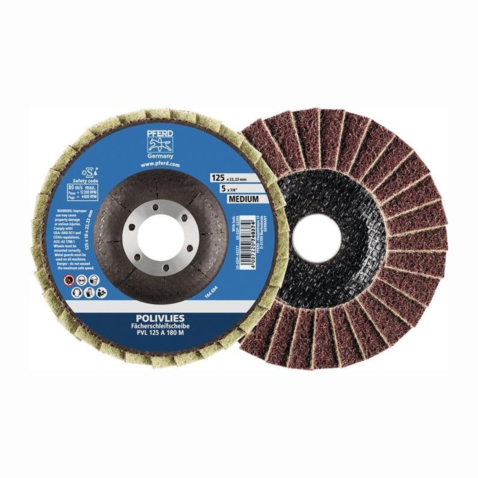 PFERD 5x Fächerscheibe POLIVLIES