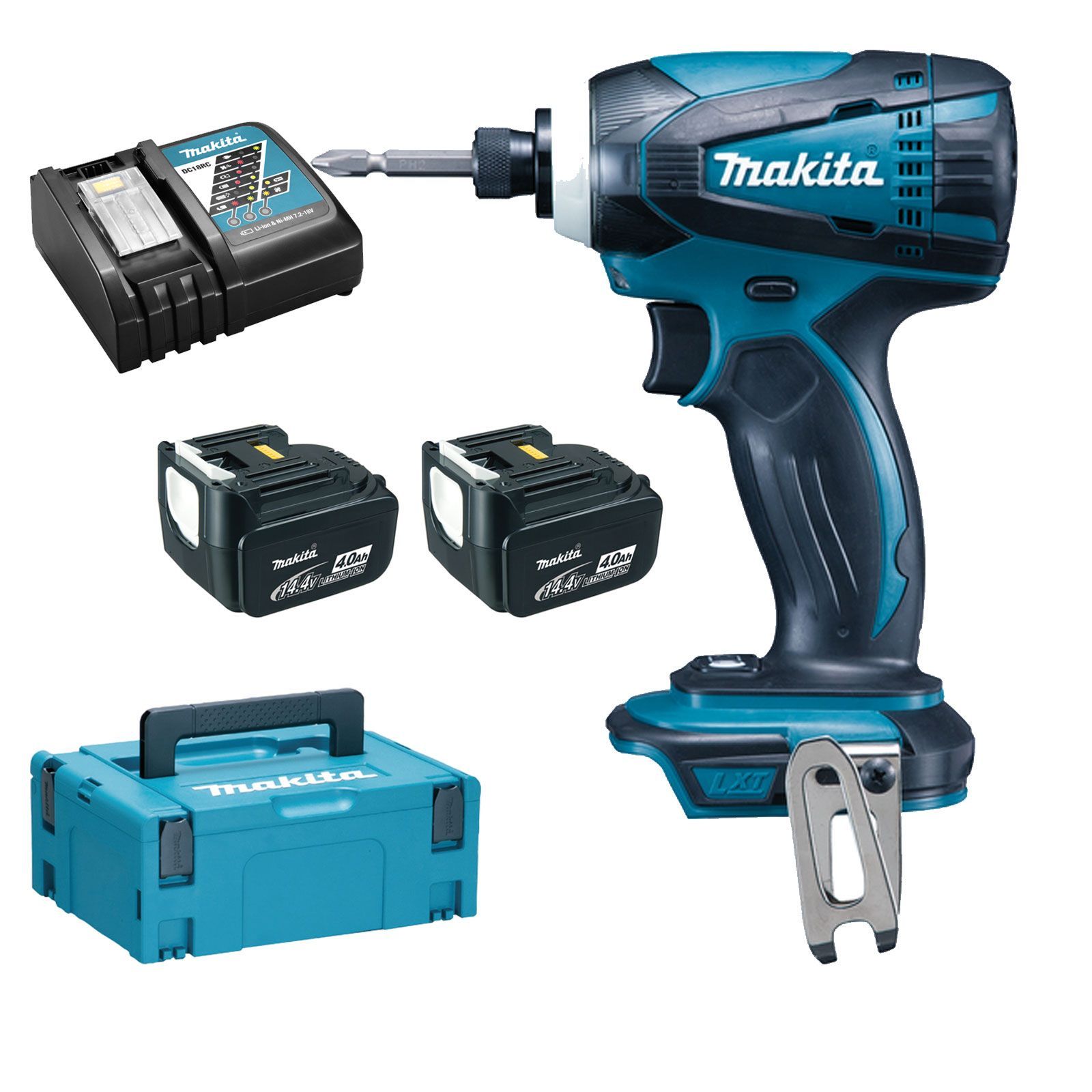 Makita DTD134RMJ Akku-Schlagschrauber 155 Nm 14,4 V / 2x 4,0 Ah Akku + Ladegerät im Makpac