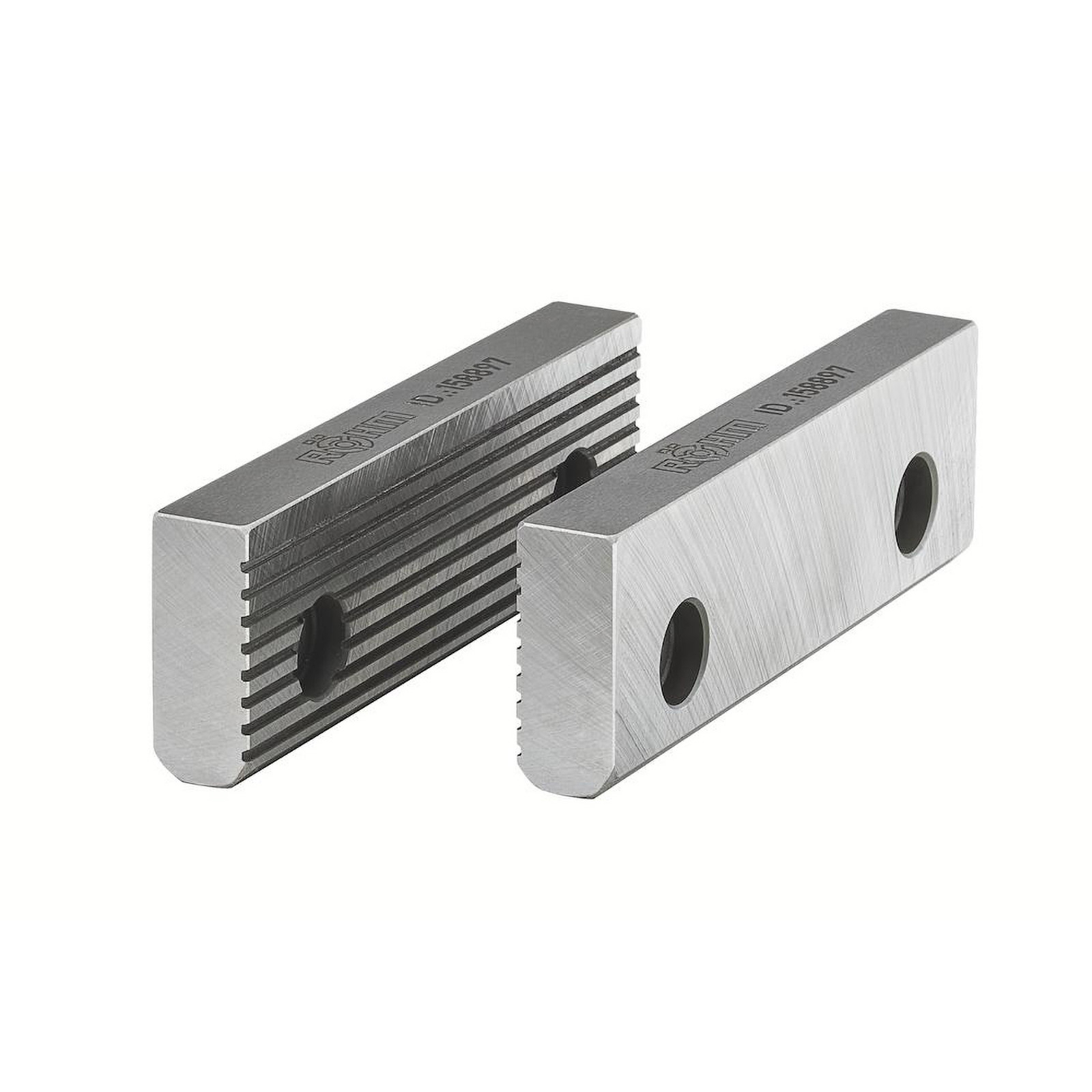 Röhm Normalbacken SGN, Größe 2-3, Breite 125, eine Seite glatt, eine Seite gerillt, Lieferumfang Stück - 178112