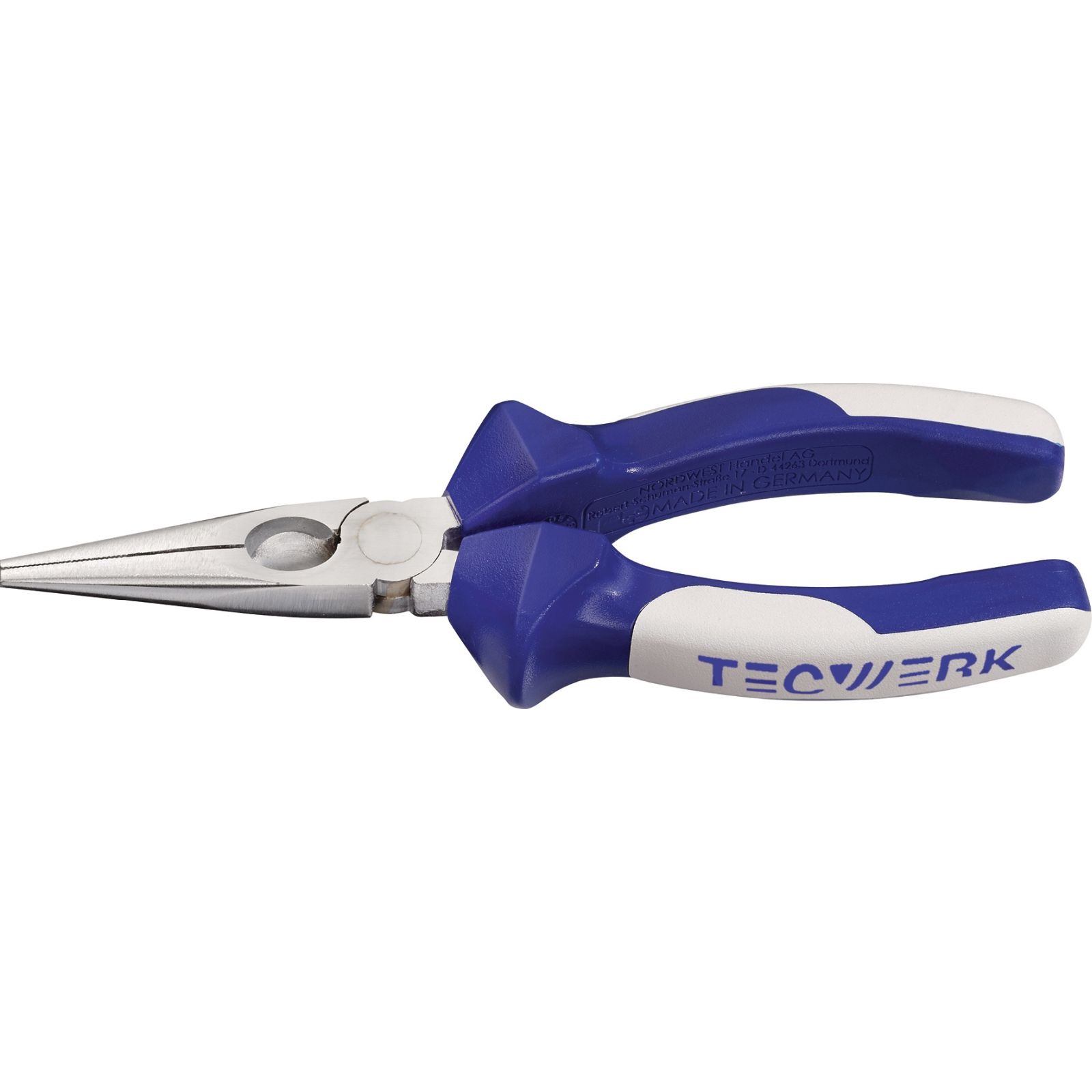 Flachrundzange L.160mm flach-rund ger.Mehrkomp.-Hüllen TECWERK