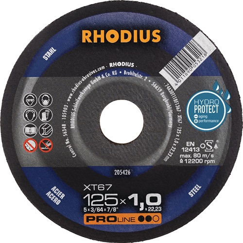 RHODIUS Trennscheibe XT67 Ø 125 x 1 mm STA 22,23 mm - 205426