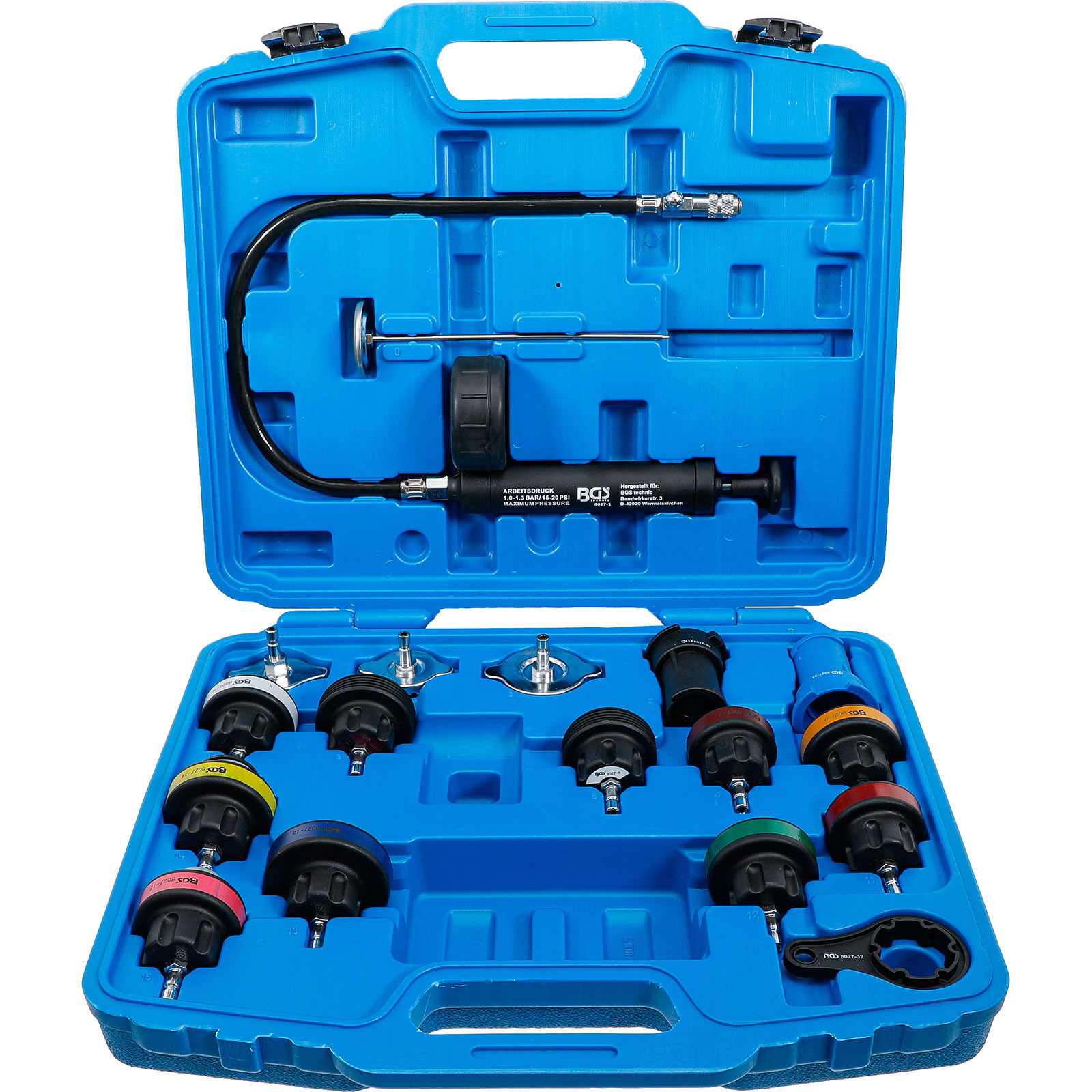 BGS Kühlsystem-Abdrück-Satz 18tlg. - 8027
