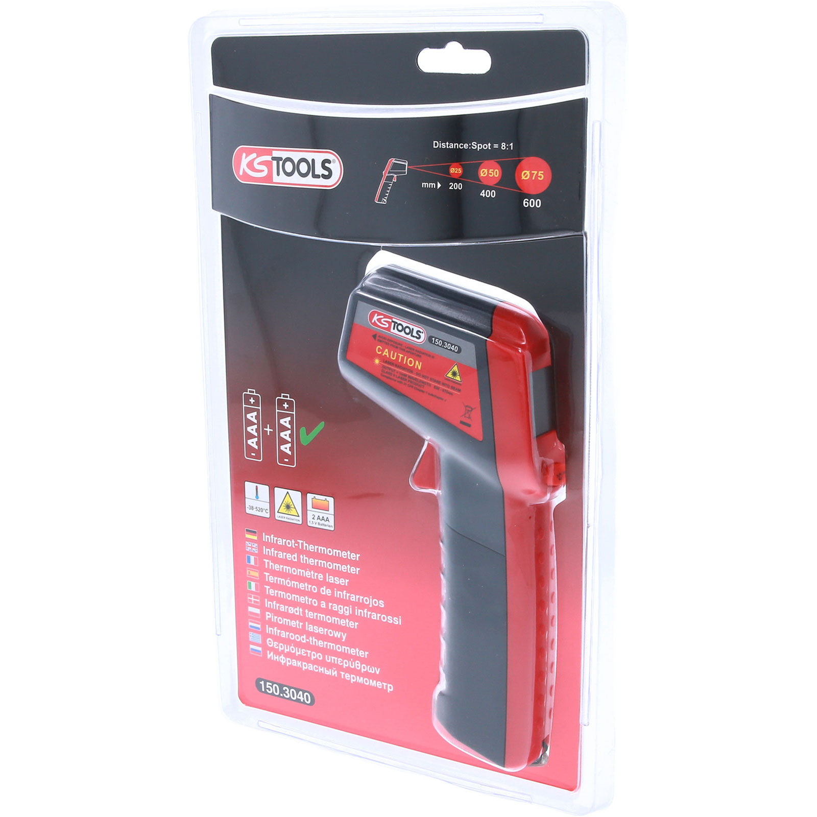 KS TOOLS Infrarot-Thermometer -38° bis 520° - 150.3040