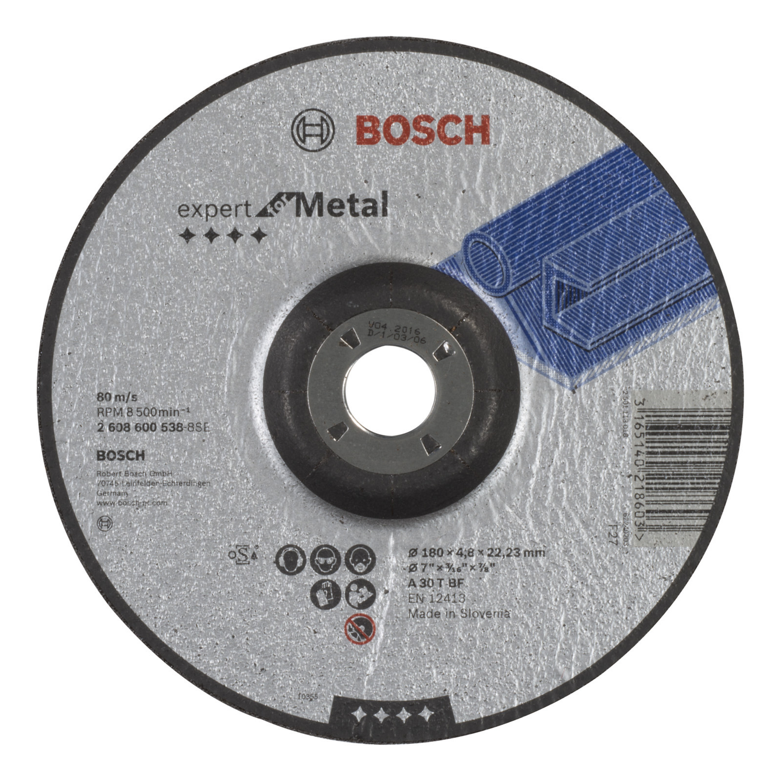 Bosch Schruppscheibe gekröpft Expert for Metal A 30 T BF 180 mm 4,8 mm - 2608600538