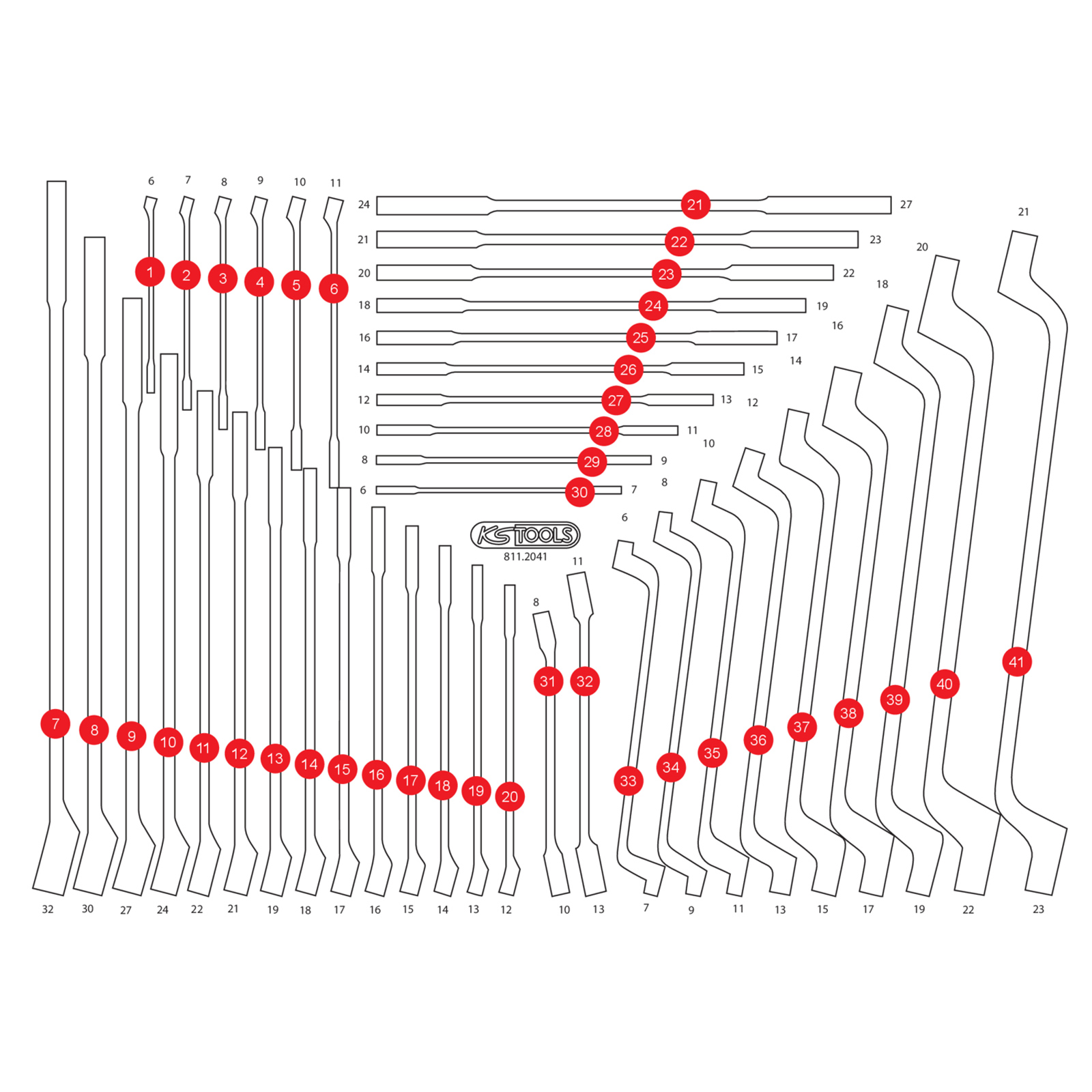KS TOOLS leere Schaumstoffeinlage zu 811.2041 - 811.2041-97
