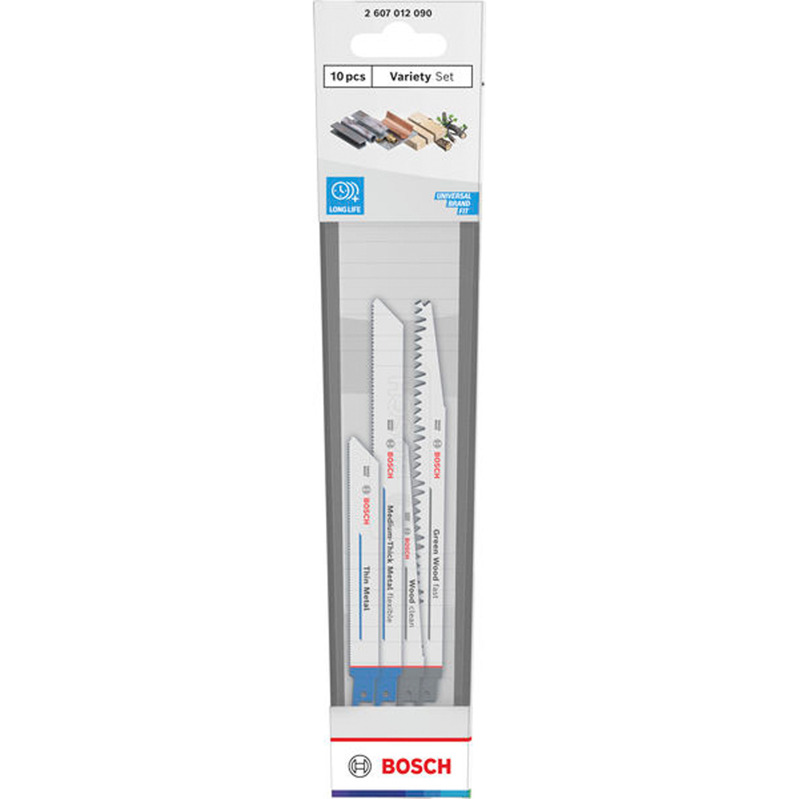 Bosch Gemischtes Säbelsägeblatt-Set 2x S922EF; 3x S1122BF; 2x S644D; 3x S1531L; 10tlg - 2607012090