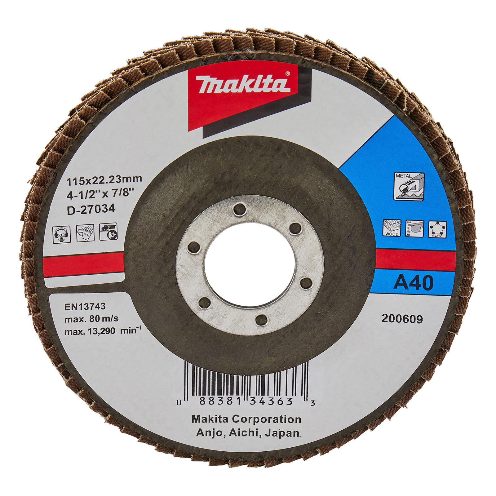 Makita Fächerschleifscheibe 115 mm A40 - D-27034