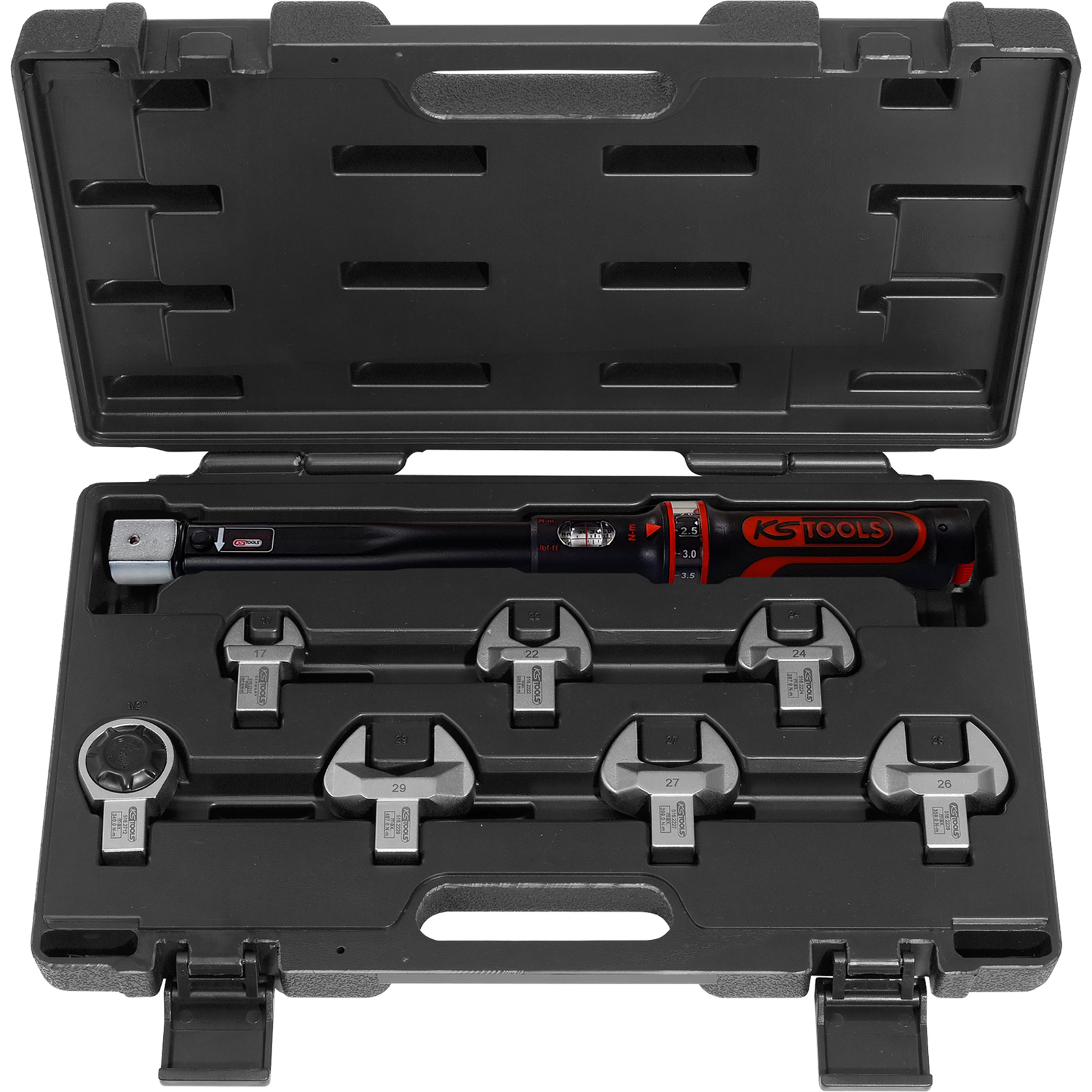 KS TOOLS ERGOTORQUEprecision Kälte-Klima-Drehmomentschlüssel-Werkzeugsatz 20 - 100 Nm 8tlg. - 516.1225