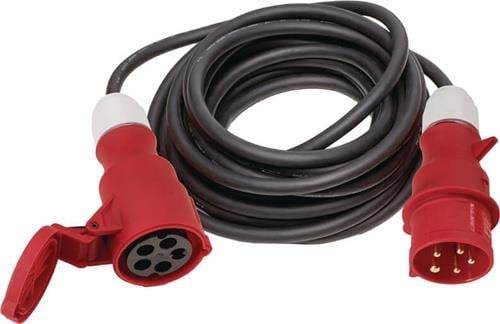 CEE-Verlängerung m.Phasenwendestecker 16A 400V 25m H07RN-F 5x2,5mm² schwarz IP44