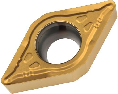 Drehwendeschneidplatte ISO DCMT 11T302E-UR:TT310 D.4,4mm PVD beschichtet Gold