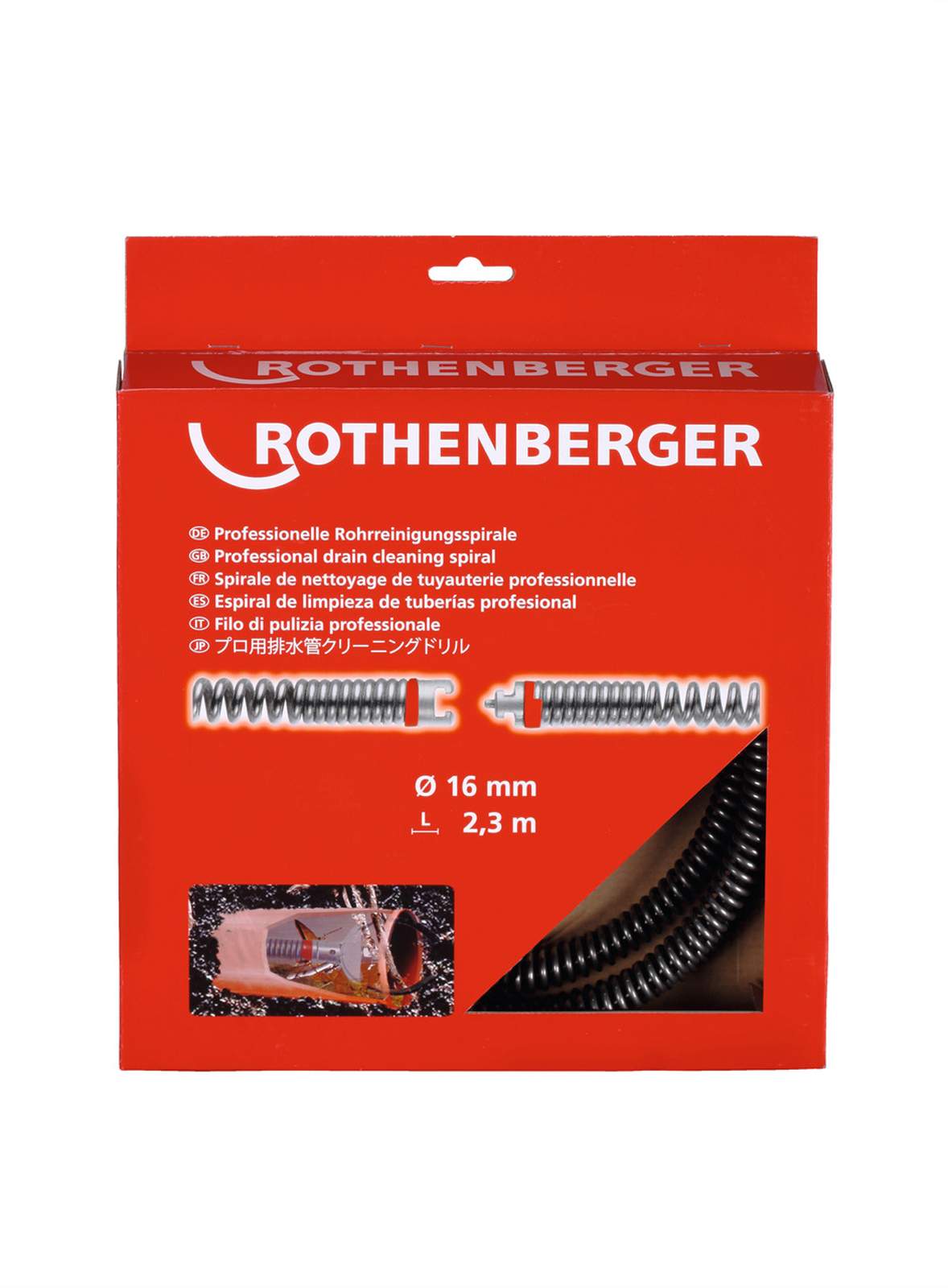 ROTHENBERGER Rohrreinigungsspirale SMK, 16mm x 2,3m, Kunststoffseele - 72433