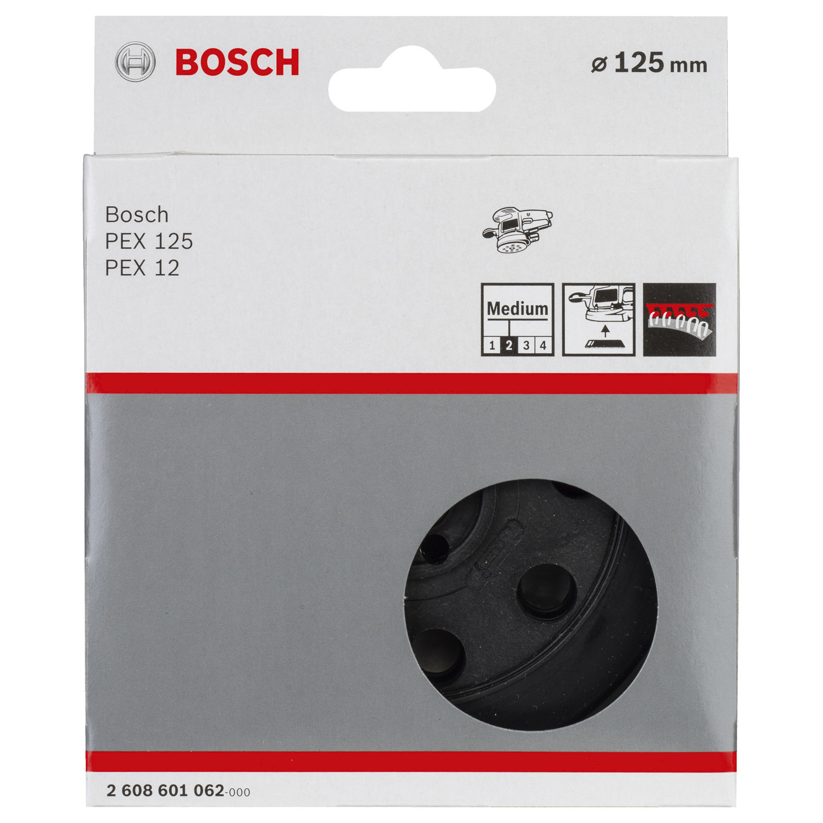 Bosch Schleifteller mittel Ø 125 mm für PEX 12, PEX 12 A, PEX 125 - 2608601062