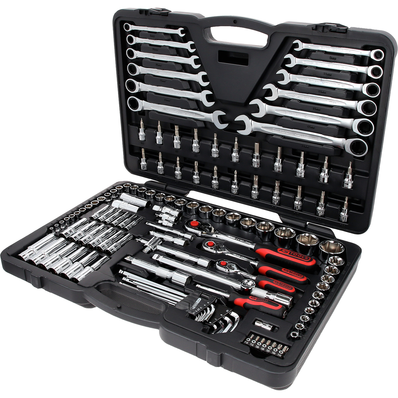 KS TOOLS 1/4"+3/8"+1/2" CHROMEplus Steckschlüssel-Satz 124tlg. - 918.0724