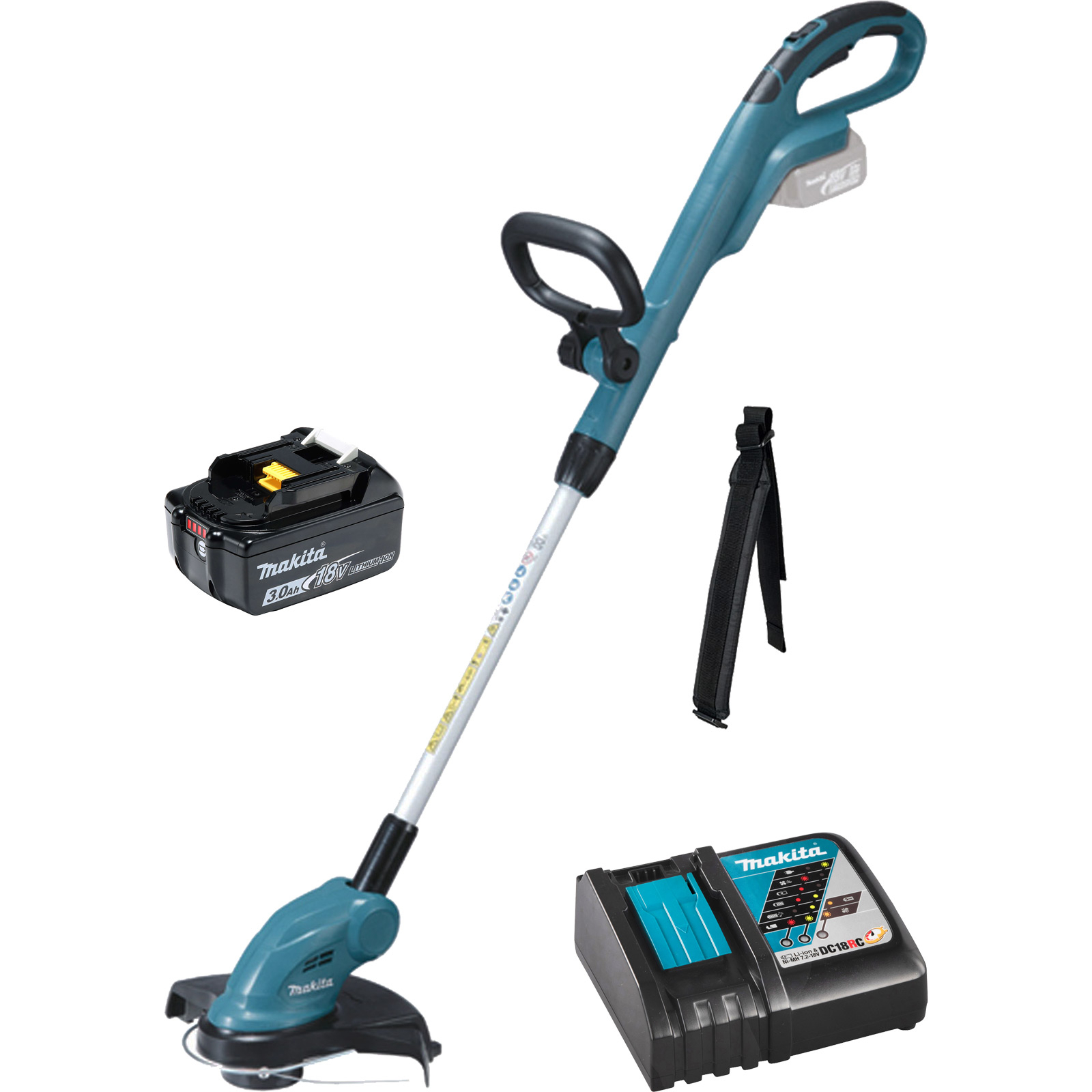 Makita DUR181RF Akku-Rasentrimmer 18 V / 1x 3,0 Ah Akku + Ladegerät 