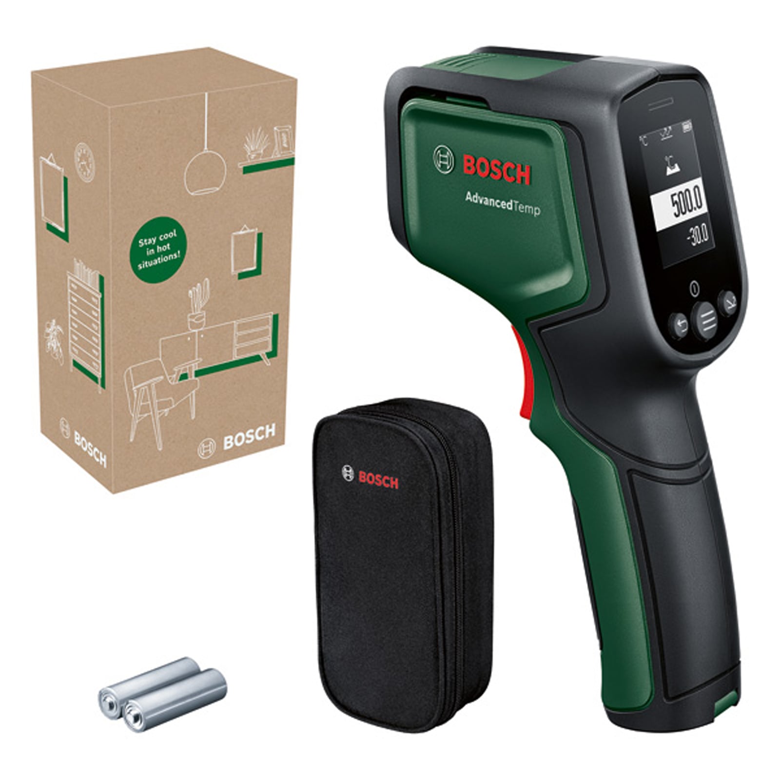 Bosch Thermodetektor AdvancedTemp / 2x Batterie 1,5V LR6 in Aufbewahrungshülle - 06036832Z0
