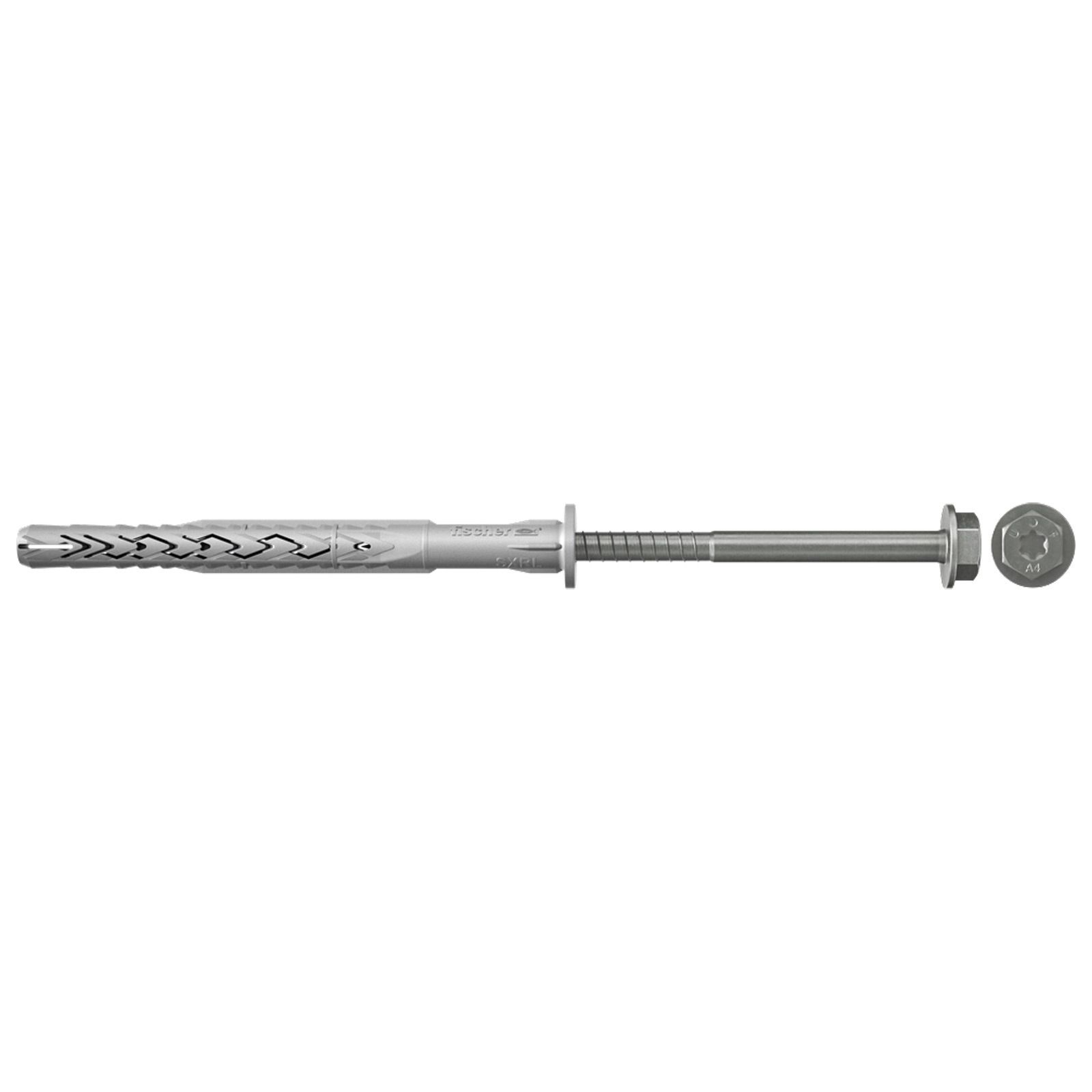 Fischer 50x Langschaftdübel SXRL 10 x 60 mm FUS Sechskantschraube mit U-Scheibe nicht rostender Stahl A4 - 546507