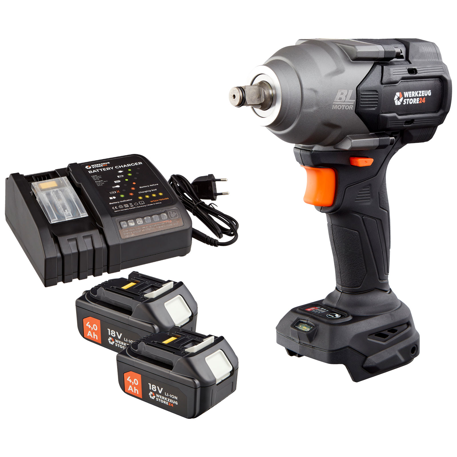 WS24 Akku-Drehschlagschrauber WDS 18V 1/2" 950 NM / 2x 4,0 Ah Akku + Schnellladegerät - WS24-100453-07