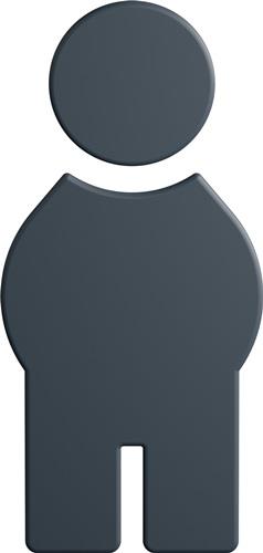 HEWI Symbol Mann 801.91B010 PA Farb-Nr.92 B.71,5mm H.150mm S.3mm - 801.91B010 92