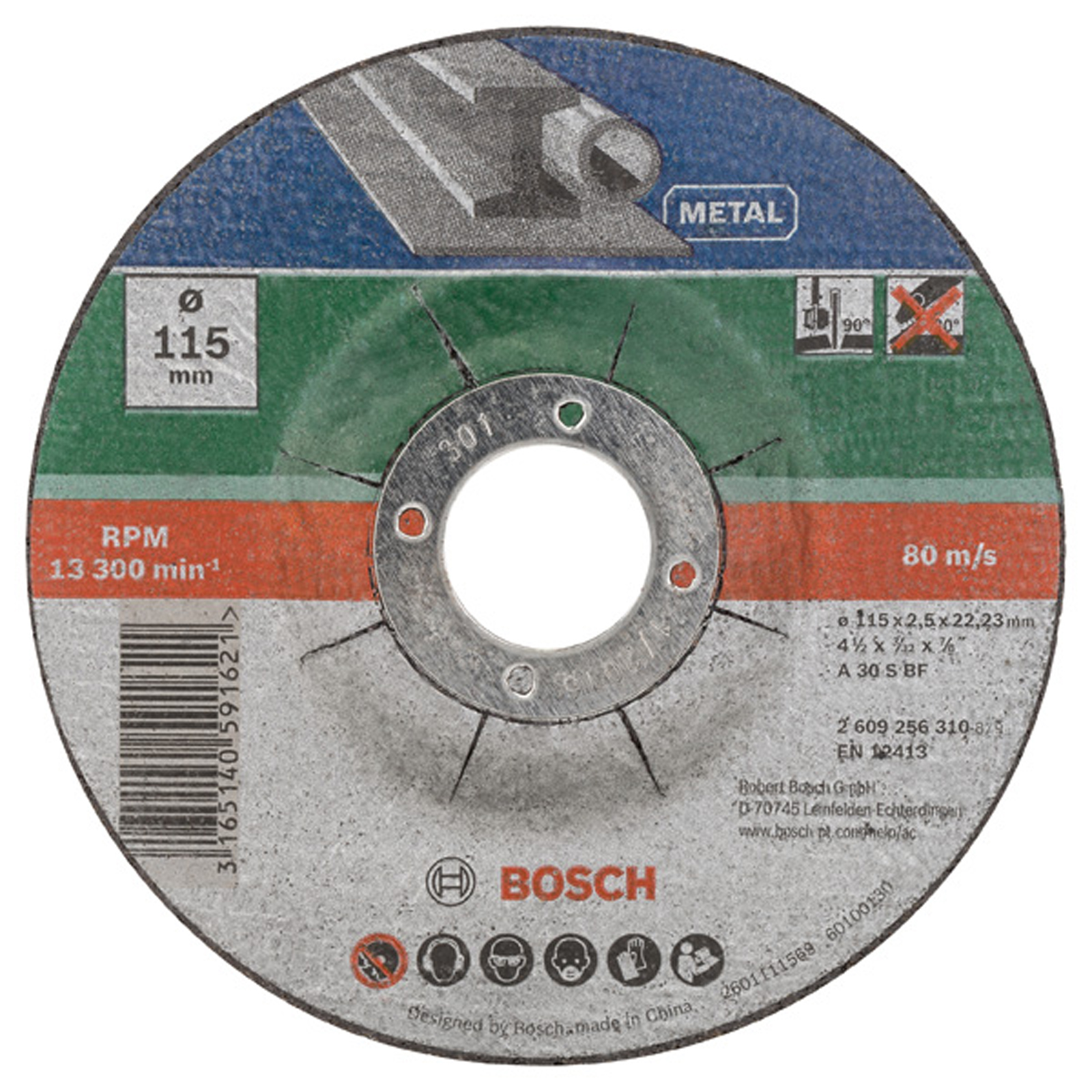 Bosch Trennscheiben-Set gekröpft für Metall D= 115 mm 5-tlg. - 2609256332