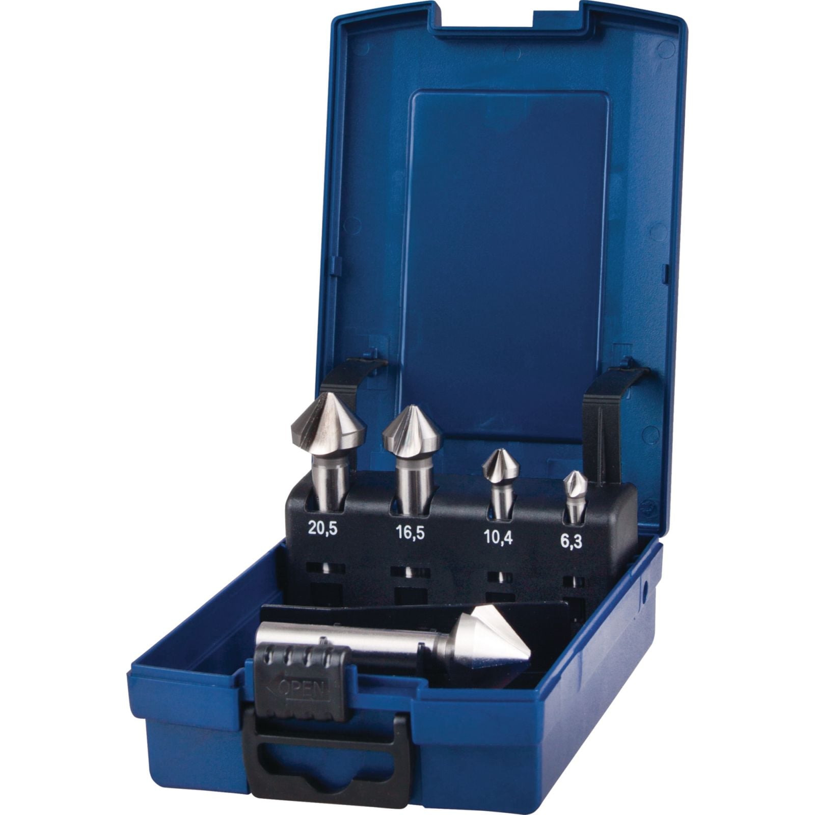 Kegelsenkersatz DIN 335C 90Grad 6,3-25mm HSS 5-tlg.Ku.-Kass.TECWERK