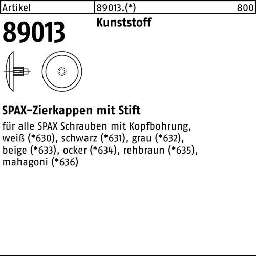 Kappe R 89013 Kopfbohrung sw Ku. 500 Stück SPAX