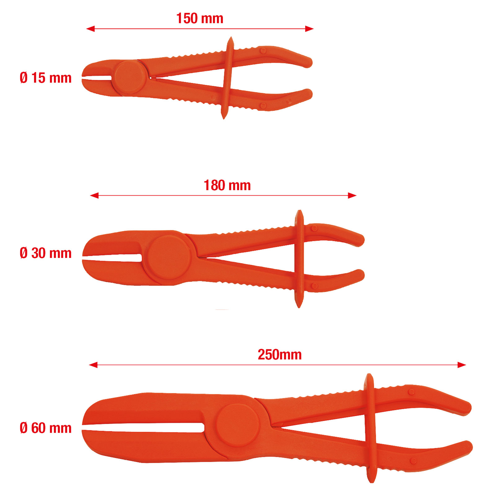 KS TOOLS Schlauch-Abklemm-Zangen-Satz 3tlg. - 115.5050