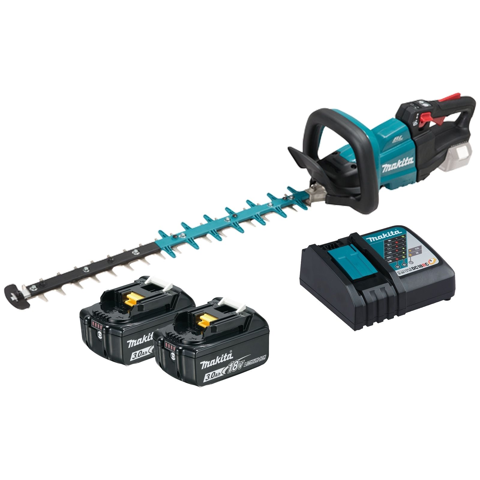 Makita DUH601RFE Akku-Heckenschere 18 V / 2x 3,0 Ah Akku + Ladegerät