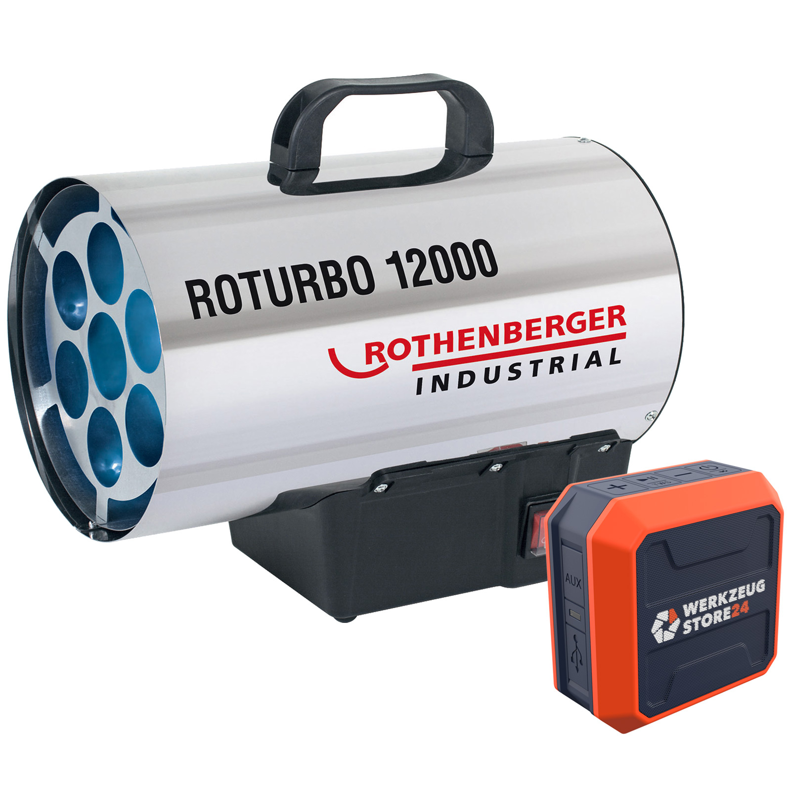 ROTHENBERGER Industrial Heizkanone ROTURBO 12000 mit Piezo inkl. Bluetooth Lautsprecher - 1500000050