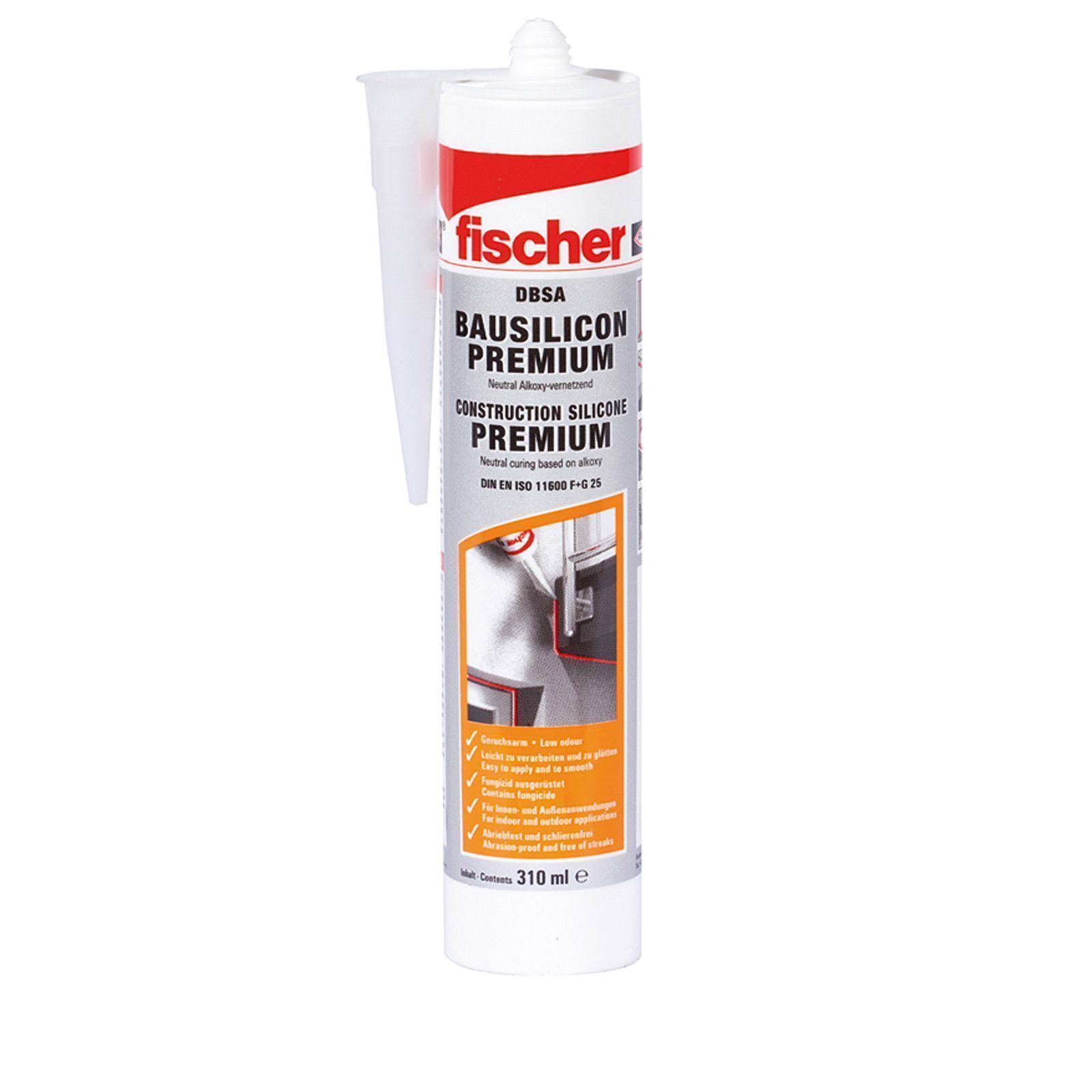 Fischer 1x Bausilicon Premium 310 ml DBSA TP transparent  - 053090