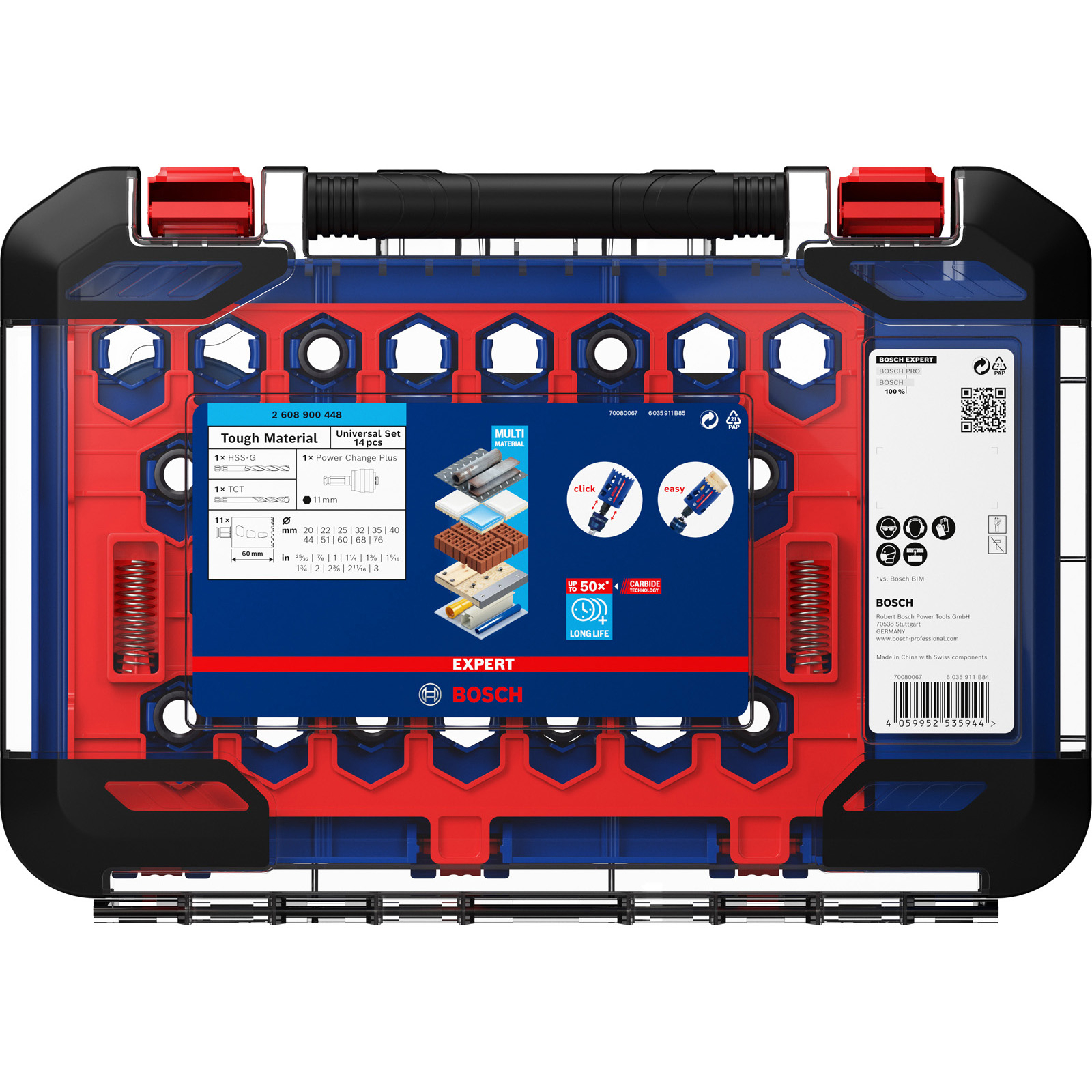 Bosch Expert Tough Material Lochsäge-Set 20/22/25/32/35/40/44/51/60/68/76 mm 14tlg. - 2608900448