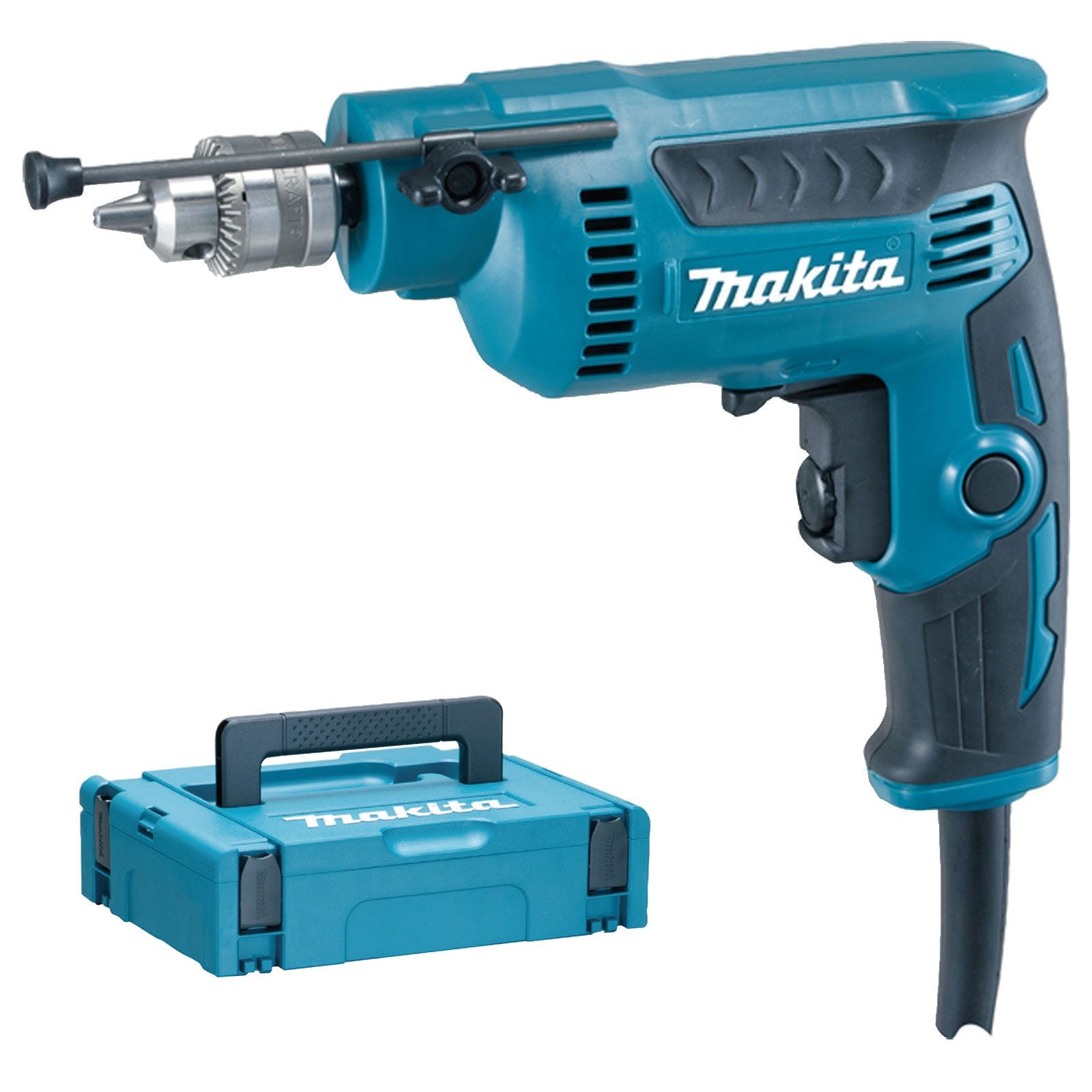 Makita DP2010J Bohrmaschine High Speed ZKBF mit Zahnkranzbohrfutter 370 W im Makpac